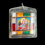 Амулет-сунгхор  Падмасамбхава, нити и изображение в пластике