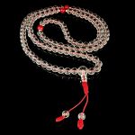 Авторские четки из горного хрусталя 7 мм, разделитель — коралл