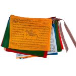 Тибетские флажки Лунг-та Пять молитв, гирлянда 7,4м, 20 флажков 28х34 см, хлопок