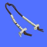 Счетчики для четок на кожаном шнурке, тибетское серебро