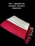 Зен красно-белый, плотный шелк-сырец, 115х280 см
