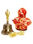 Буддийский колокольчик с ваджрой, высота 19 см, Соль 2-й октавы, в чехле
