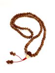 Четки из семян рудракши, 108 бусин, бусина 8 мм, красный шнур 