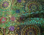 Парча зелёный фон, 74х200 см 